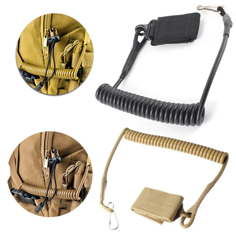 Molle Airsoft Coil Sling Military Elastic Belt Spring Strap