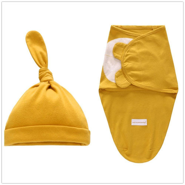 Baby Swaddle Blanket With Cap For Newborn Wrap Cotton Swaddling Bag Baby Envelope Sleep sack  Blanket .