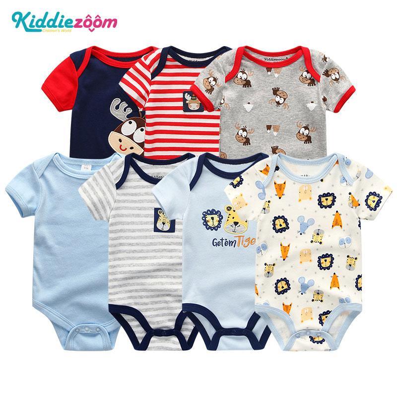 Unisex Newborn Baby Rompers Clothing Infant Jumpsuits 100%Cotton Children 7Pcs/Lot Set for Girls and Boys Jumpsuits For Kids