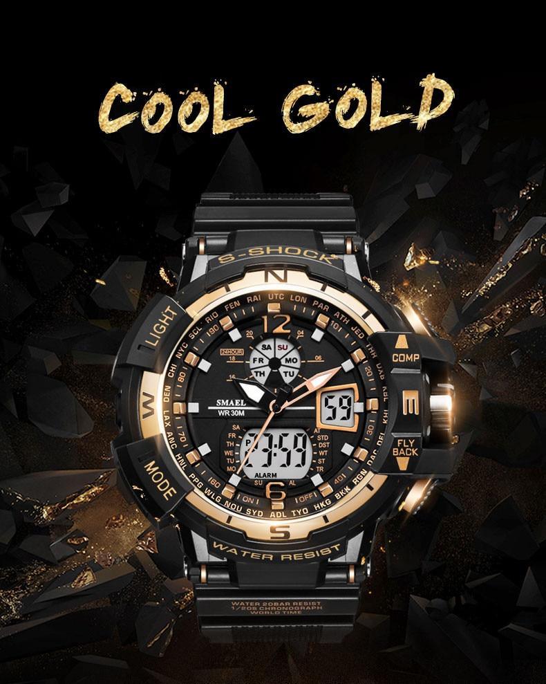 Modern Sport Watch For Men and Woman With LED Digital Quartz Display Men's Top Brand Luxury Digital-watch Relogio Masculino In Army Military Popular Design Waterproof 50M
