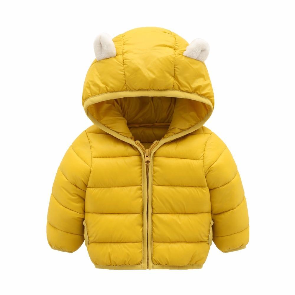 Winter Padded Jacket For Baby Boys Girls  Kids Warm Outerwear Coat For Baby Jacket Newborn Clothes With Bear Ears Design