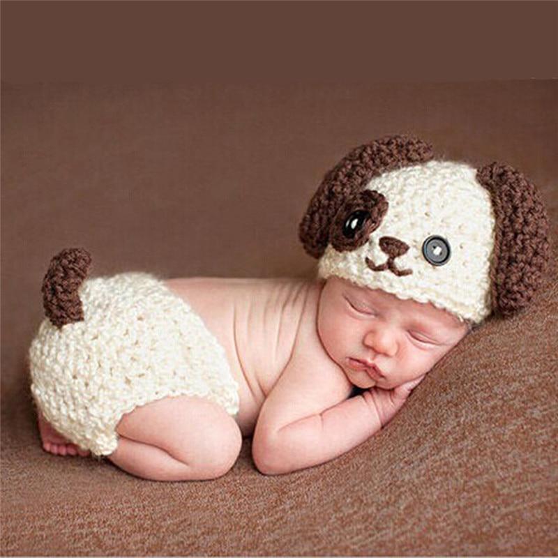 Knitting Baby Hat Newborn Photography Props Cute Children Pajamas Set For Girls And Boys