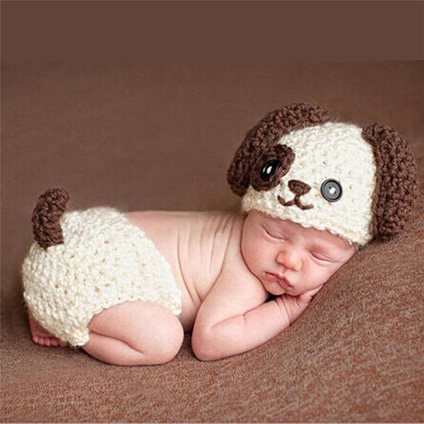 Knitting Baby Hat Newborn Photography Props Cute Children Pajamas Set For Girls And Boys