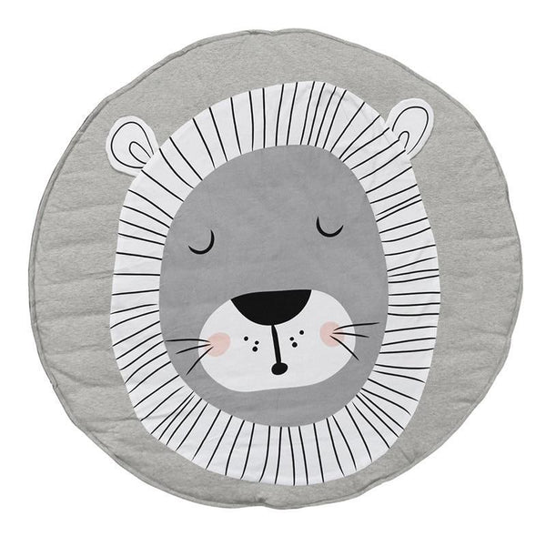 Play Mat Cartoon Animal Baby Mats Newborn Infant Crawling Cotton Round Floor Carpet Rugs Mat for Kids Room Nursery Decor