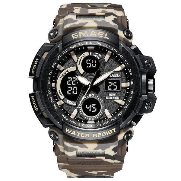 Orange Modern Sport  Waterproof 50M Men Watches With LED Digital Display In Military Armi Relogio Masculino Style