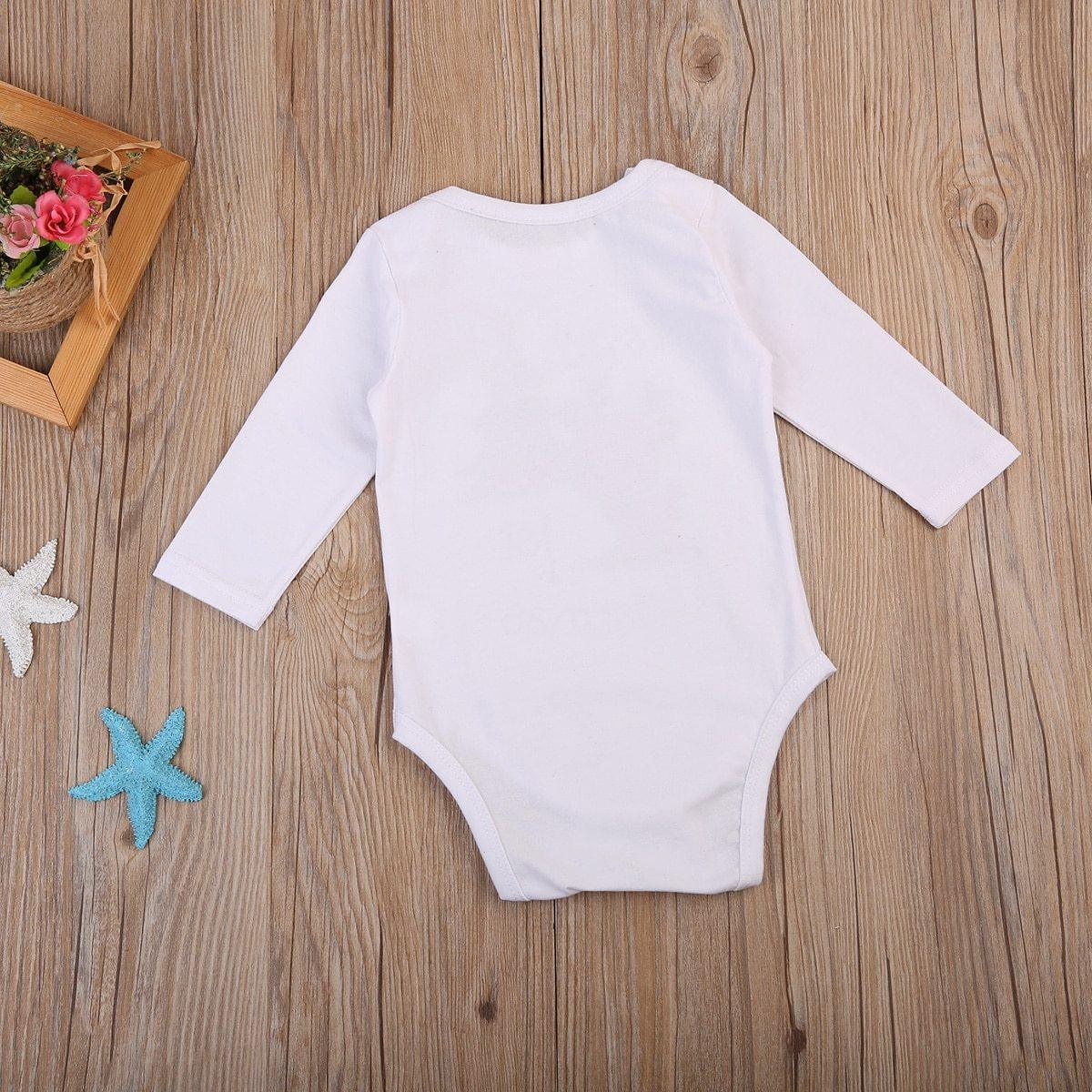 Modern Christmas Newborn Infant Baby Boys and Girls Cartoon Deer Christmas Tree Print Long Sleeves Romper