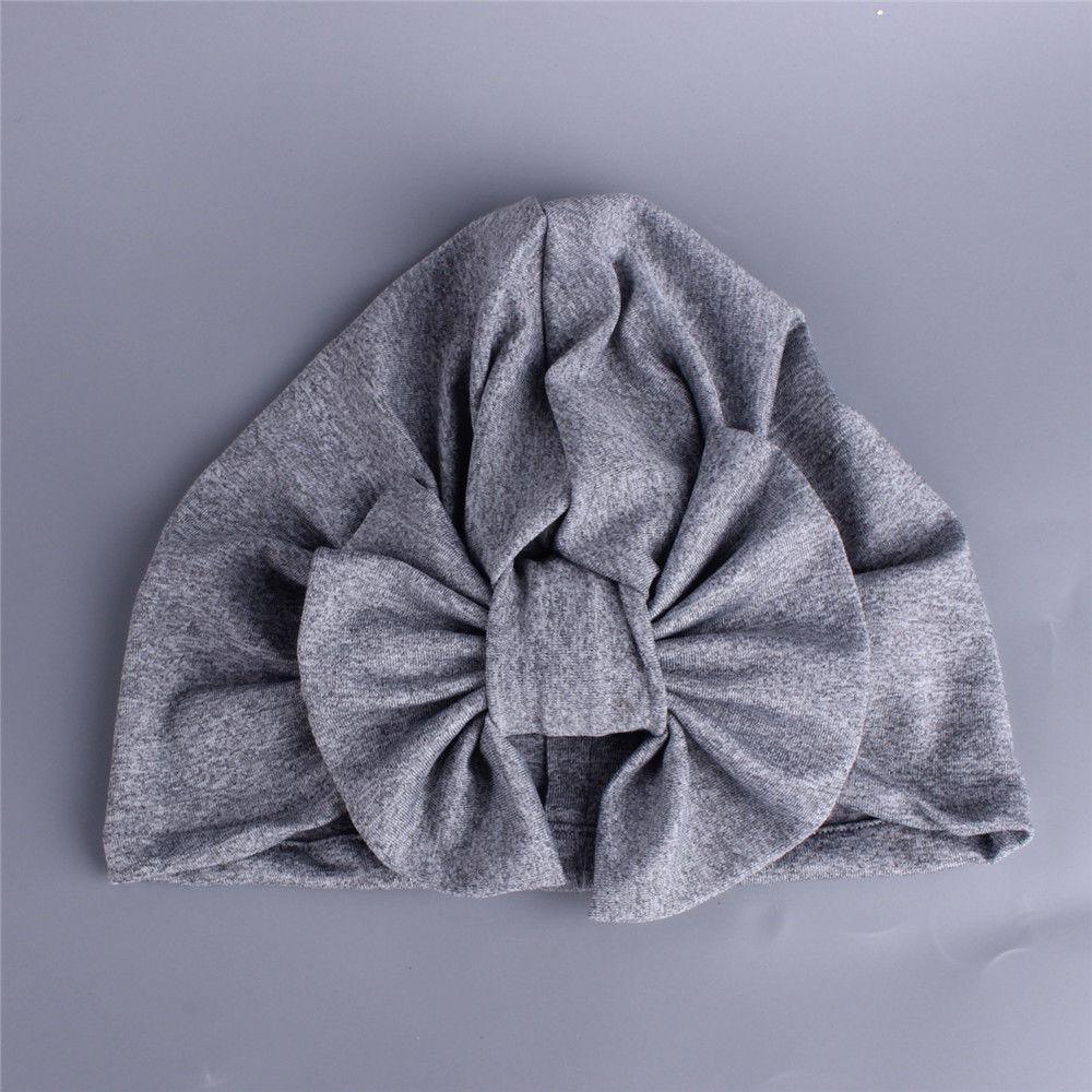 Newborn Baby Kids Boys Girls Soft Turban Cap Beanie Solid Bow Knot Wrap Cap For Baby