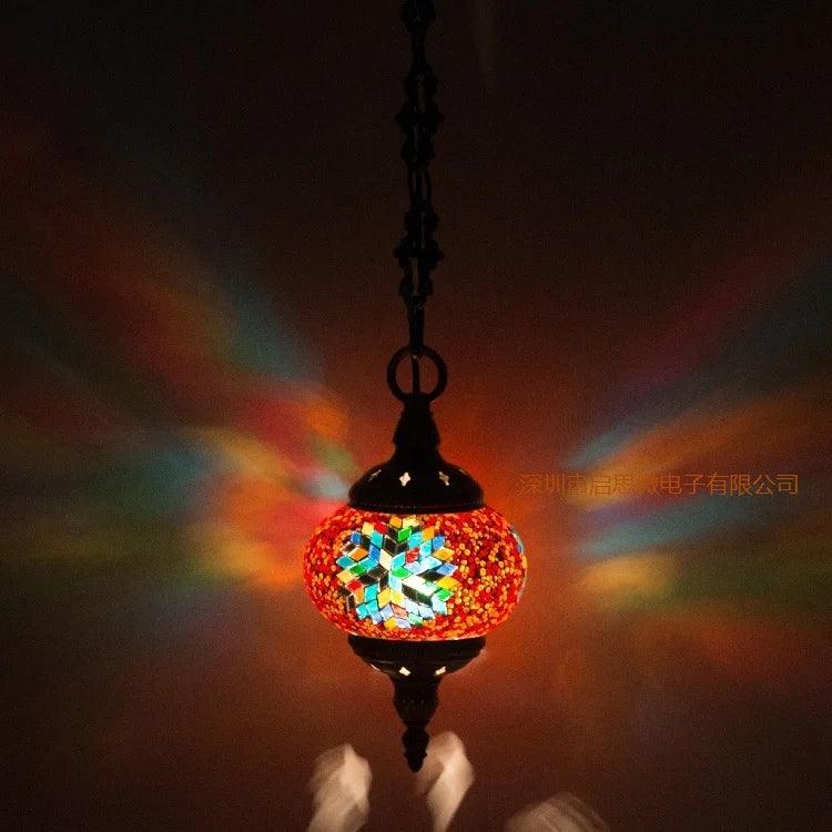 New style Turkey Ethnic Customs Handmade Lamp Romantic Cafe Restaurant Bar Tree Pendant Light Bar Mosaic Pendant Lamp