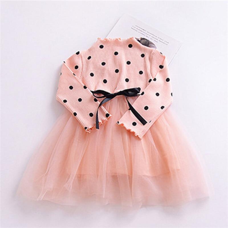Modern Winter Flower Long Sleeve Smash Cake Baby Girls Dress For 1-5 Year Little Princess