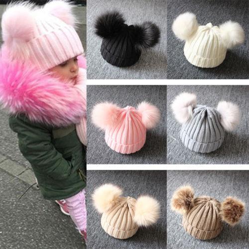 Newborn Baby Kids Girls Winter Warm Knit Hat Ball Beanie Cap  Design