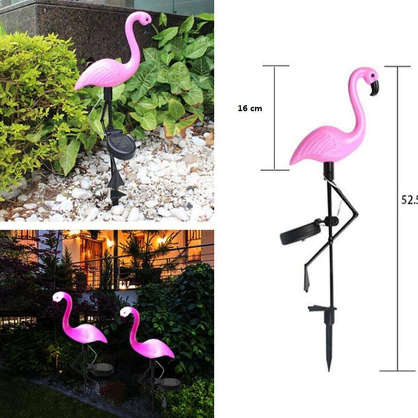Flamingo LED Solar Modern Lamp For Garden And Yard With Base Station 3 Piece Set Decorative Lighting For Pathway Driveway Landscape