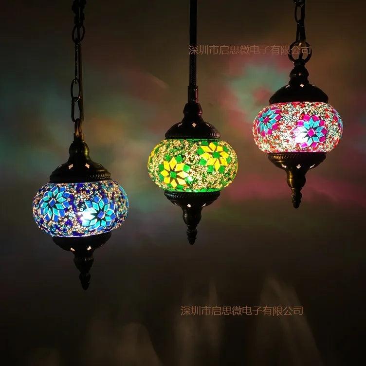 New style Turkey Ethnic Customs Handmade Lamp Romantic Cafe Restaurant Bar Tree Pendant Light Bar Mosaic Pendant Lamp