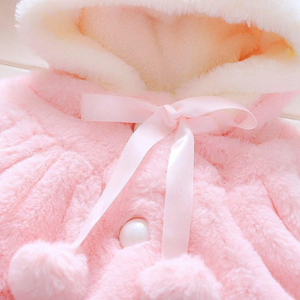 Baby Girls Coat Winter Spring Baby Girls Princess Coat Jacket Rabbit Ear Hoodie Casual Outerwear For Girl Infants Clothing Jacket Luxury Style