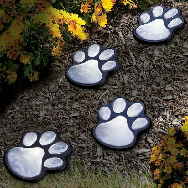LED Solar Waterproof Cat Dog Animal Paw Shape Lights For Garden Yard Pathway Animal Lover