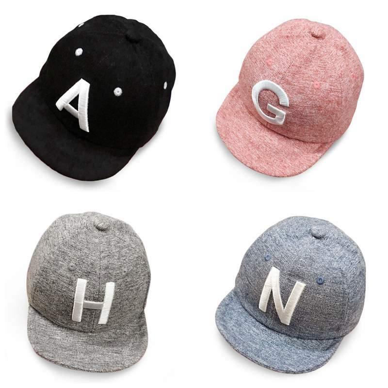 Cotton Baby Adjustable Letter Baseball Caps For Boys & Girl Hats Children Snapback Hip-Hop Sun Hat In Modern Style