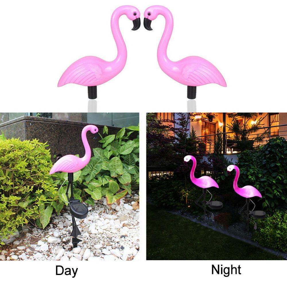 Flamingo LED Solar Modern Lamp For Garden And Yard With Base Station 3 Piece Set Decorative Lighting For Pathway Driveway Landscape