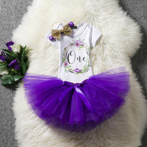 Baby First Birthday Outfits Tutu Tulle for 1 Year Party Fluffy Pink Communion Toddler Christening Gown Dresses For Girls