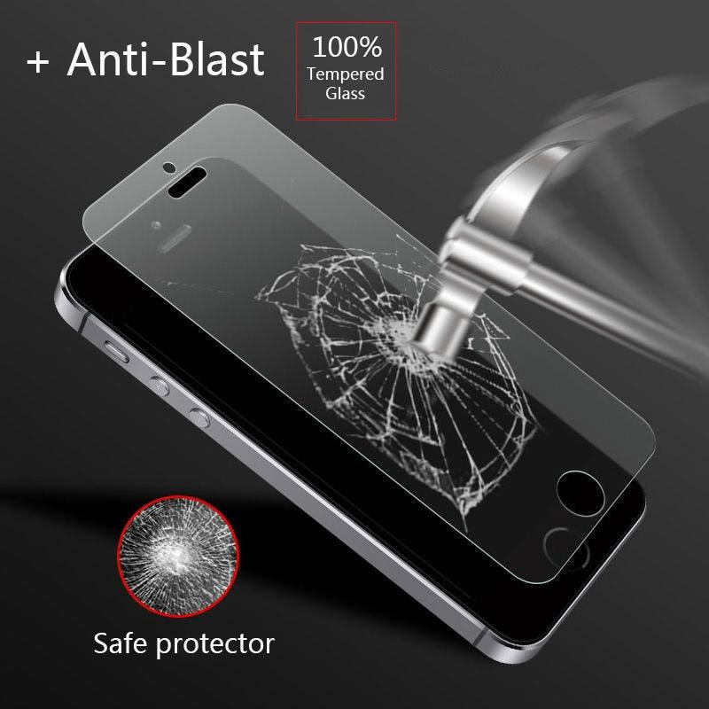 Frosted Matte Glass On iPhone 5 5s 5c SE X XS Max XR Tempered Glass 9H Hardness iPhone 6 6s 7 8 Plus Protective Glass Cover Case Tempered Glass Film Case-Friendly HD Clear Glass Protector for iPhone