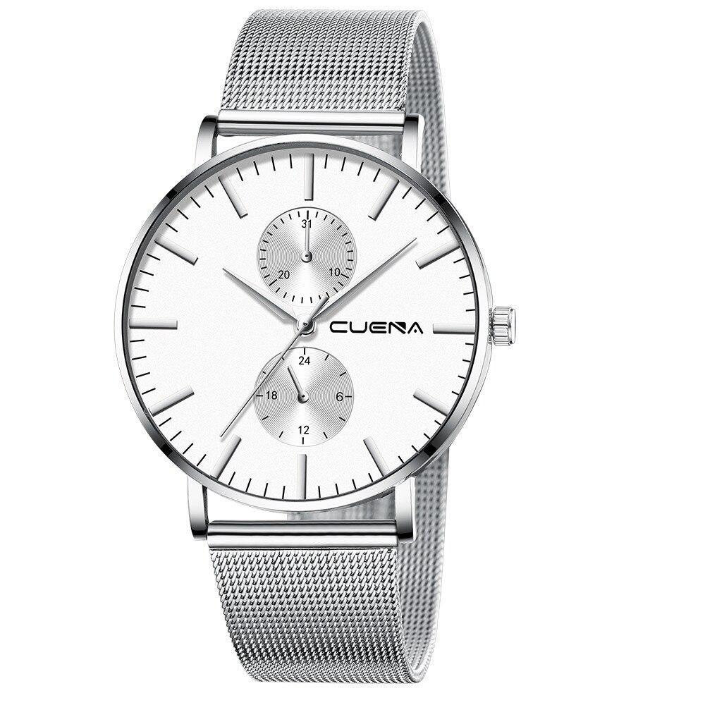 Black 3Bar Watch Men Women'S Watches Ladies Watch With Crystals  Fashion Stainless Steel Band Comfortable Wristwatch