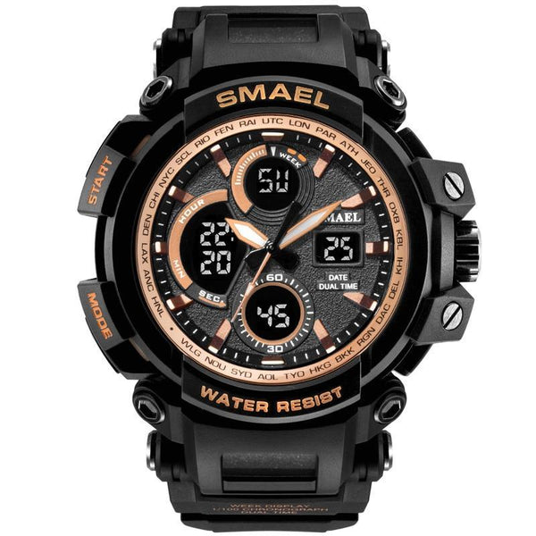 Orange Modern Sport  Waterproof 50M Men Watches With LED Digital Display In Military Armi Relogio Masculino Style
