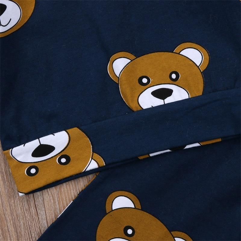 Baby Boy Clothes T shirt Hoodies and Long Pants Long Sleeve Outfits For Boys Pajamas With Bear Deisgn In Modern Style