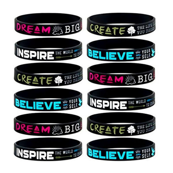 Dream Inspire Motivation Bracelets Silicone Wristbands Cool Style Perfect Gift For Men And Women