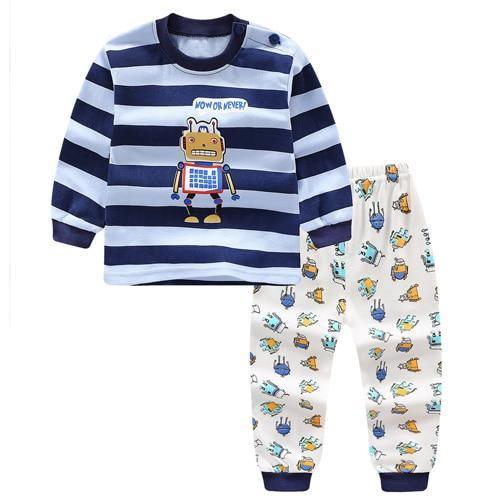Baby Boy Clothes Cotton Clothing Sets Cartoon Long-sleeved T-shirt Pants Infant Clothes 2pcs Ste For Boys and Girls Kids