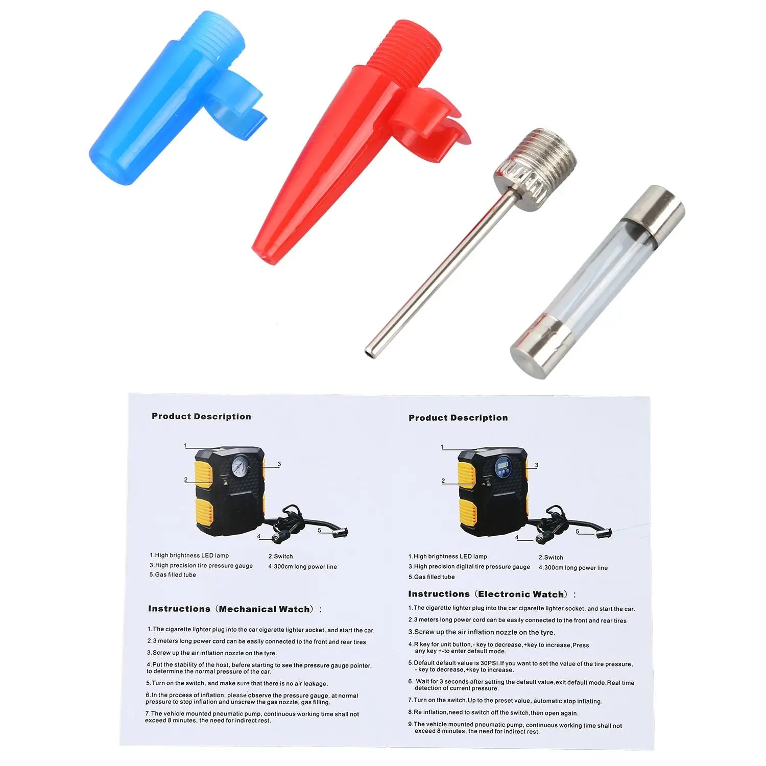 Digital Tire Inflator DC 12 Volt Car Portable Air Compressor Pump 150 PSI Car Air Compressor for Car Bicycles Motorcycles