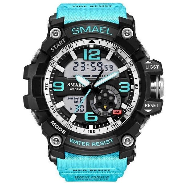 NEW Sport Analog-Digital Watch For Men and Woman  Waterresistant 50M Professional Waterproof Quartz Large Dial Military Wristwatches  With Night Mode
