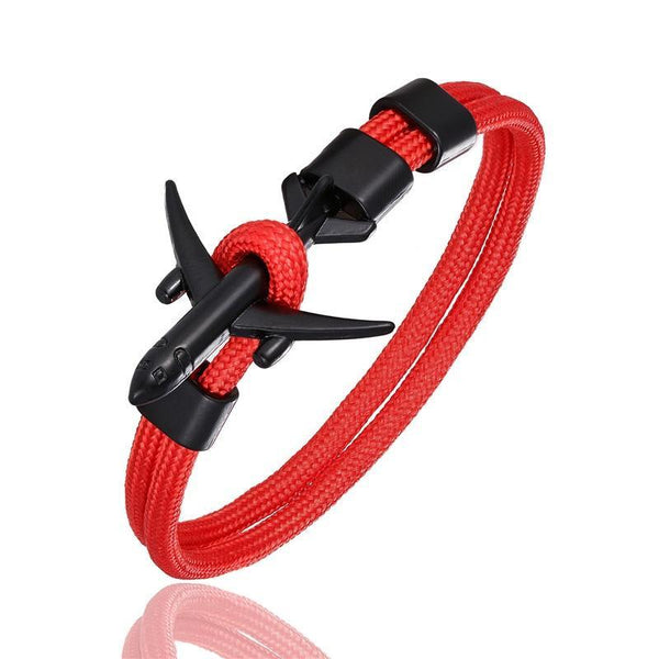 Luxury Plane Bracelets For Men and Women Charm Survival Rope Chain Paracord Bracelet Metal Airplane Hooks Summer Style