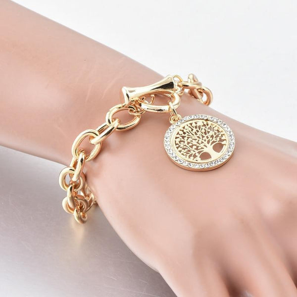 Modern New Fashion Elegant Chain Medalon Bracelet Amazing Luxury Classic Bracelet Women's Gold Bracelets Vintage Tree Of Life