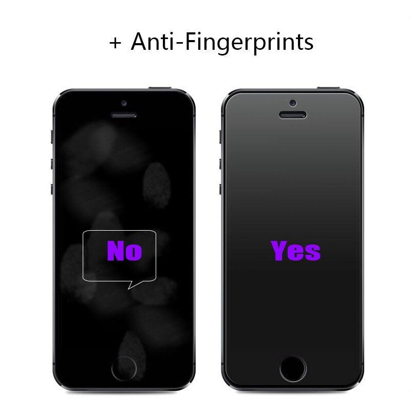 Frosted Matte Glass On iPhone 5 5s 5c SE X XS Max XR Tempered Glass 9H Hardness iPhone 6 6s 7 8 Plus Protective Glass Cover Case Tempered Glass Film Case-Friendly HD Clear Glass Protector for iPhone