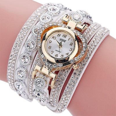 Luxury Crystal Vintage Rhinestone Bracelet Quartz Watch Womens Watch For Female and Girls
