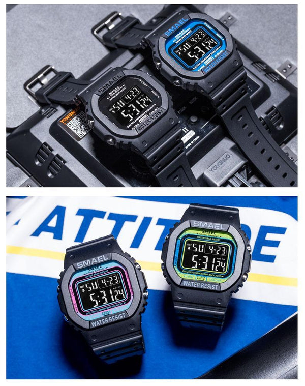 Luxury Modern Sports Watch With Led Digital Display Waterproof 50M Military Famous Unisex Watch For Man and Woman