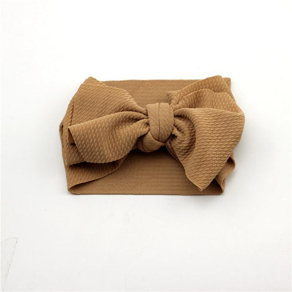 Adjustable Big Bow Headwrap  Top Knot Headbands Over Sized Bow Hair Turban for Newborn Girl
