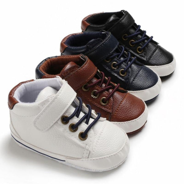 Newborn PU Leather Shoes Winter Fashion Baby Soft Sole Canvas Sneakers 0-12 Months Baby Boy And Girl