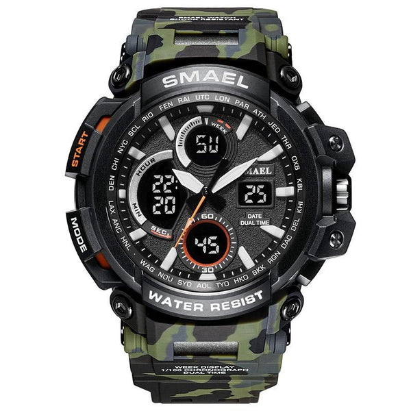 Orange Modern Sport  Waterproof 50M Men Watches With LED Digital Display In Military Armi Relogio Masculino Style