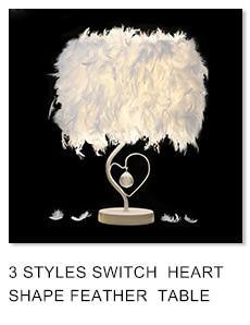 STEVVEX Reading Room Luxury Interesting Decor Heart Shape Feather Crystal Lamp Table Lamp for bedroom Light art decor home planetarium