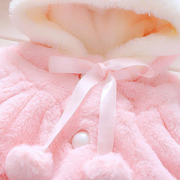 Newborn Baby Girls Fur Winter Warm Coat Cloak Jacket For Girls In With Cozy and Warm Material