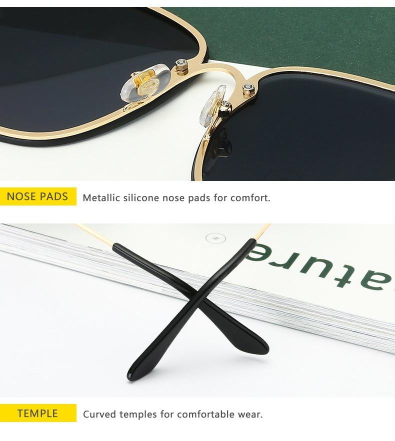New Fashion Lady Oversize Rimless Square Bee Sunglasses For Women  With Small Bee Glasses Design Gradient Sunglasses With UV400