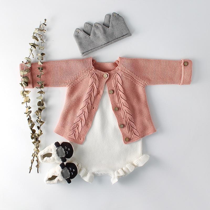 Modern Cotton Baby Girl Cardigan Clothes With knitted Outerwear & Coats for Infant Boys and Girls Romper Winter Jumpsuit