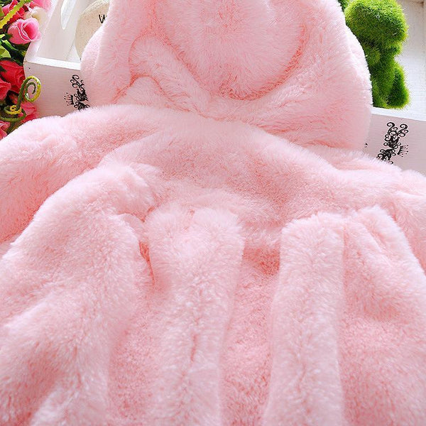 Newborn Baby Girls Fur Winter Warm Coat Cloak Jacket For Girls In With Cozy and Warm Material