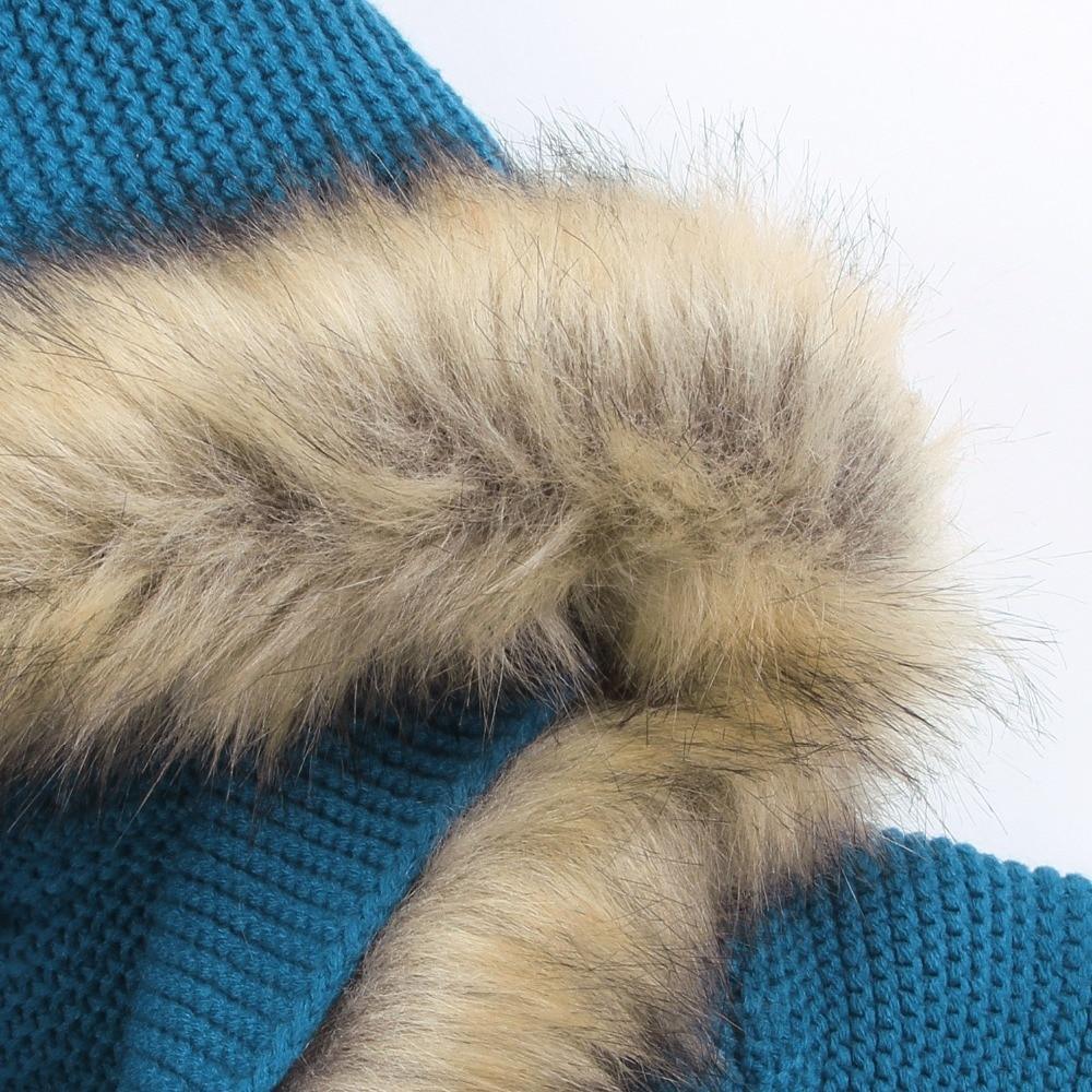 Modern Winter Warm Knit Cardigan Long Sleeve Hooded Sweaters for Newborn Infant Jacket And Coat Combination Clotes