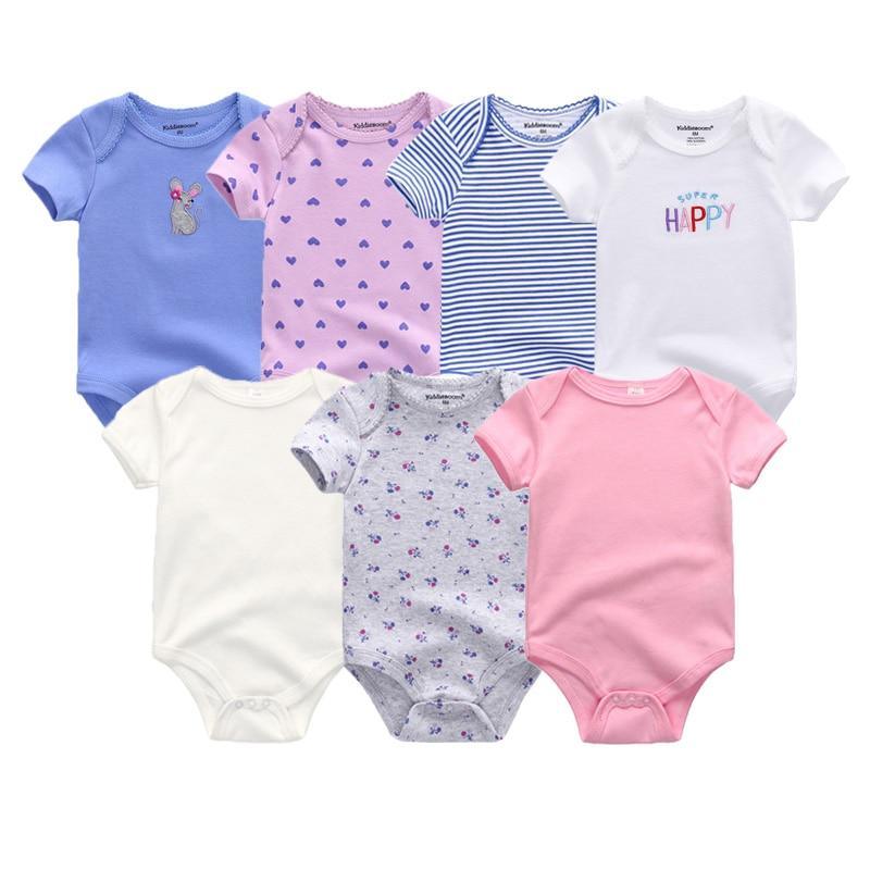 Unisex Newborn Baby Rompers Clothing Infant Jumpsuits 100%Cotton Children 7Pcs/Lot Set for Girls and Boys Jumpsuits For Kids