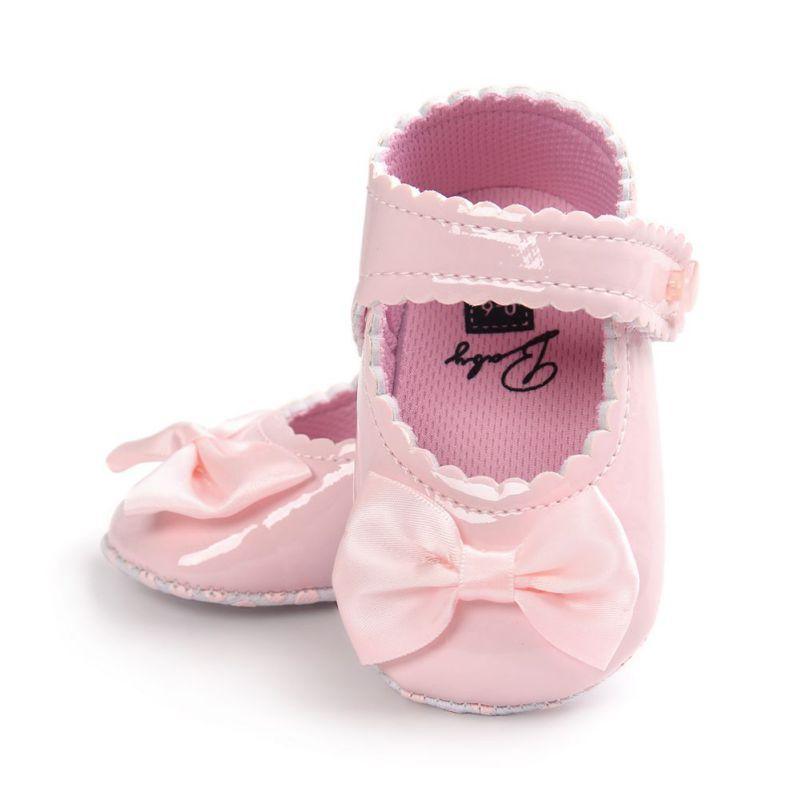 Red Princess Baby Girl Shoes Newborns Butterfly-knot PU Leather Shoes Infants Crib Soft Fashion Footwear Shoes