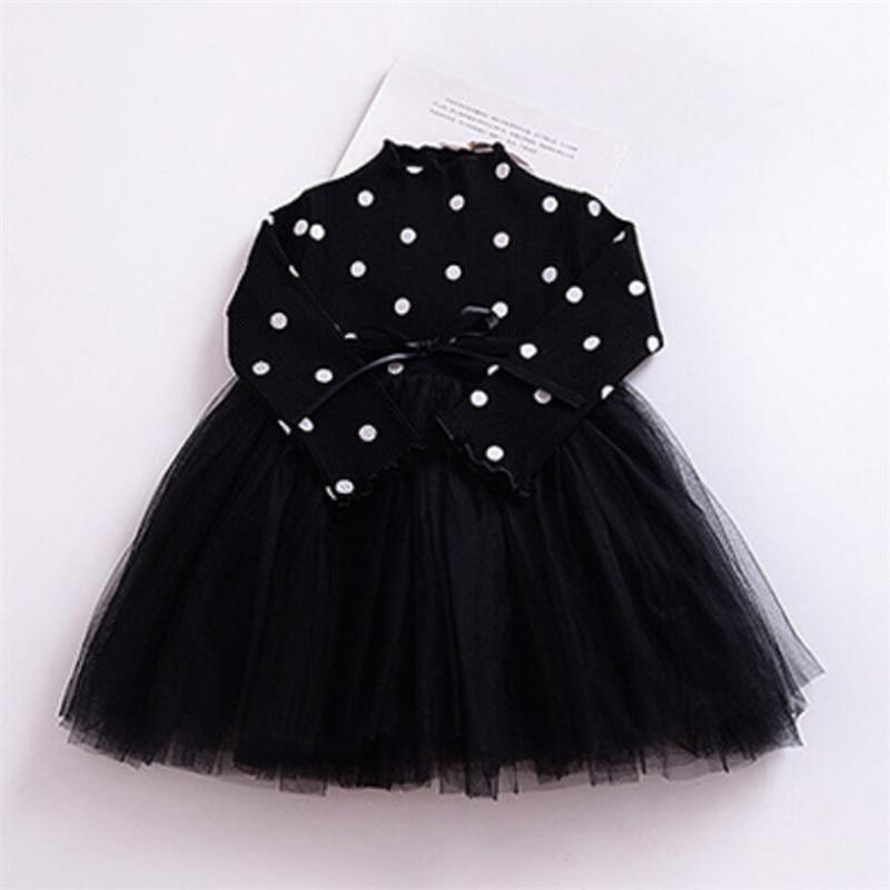 Modern Winter Flower Long Sleeve Smash Cake Baby Girls Dress For 1-5 Year Little Princess