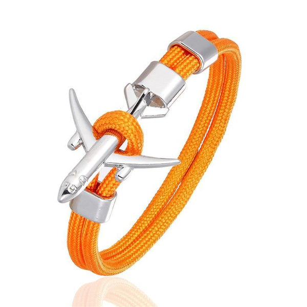 Luxury Plane Bracelets For Men and Women Charm Survival Rope Chain Paracord Bracelet Metal Airplane Hooks Summer Style