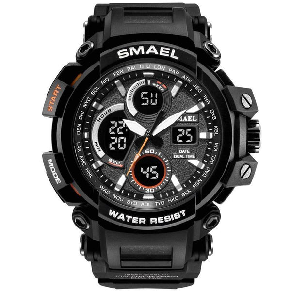 Orange Modern Sport  Waterproof 50M Men Watches With LED Digital Display In Military Armi Relogio Masculino Style