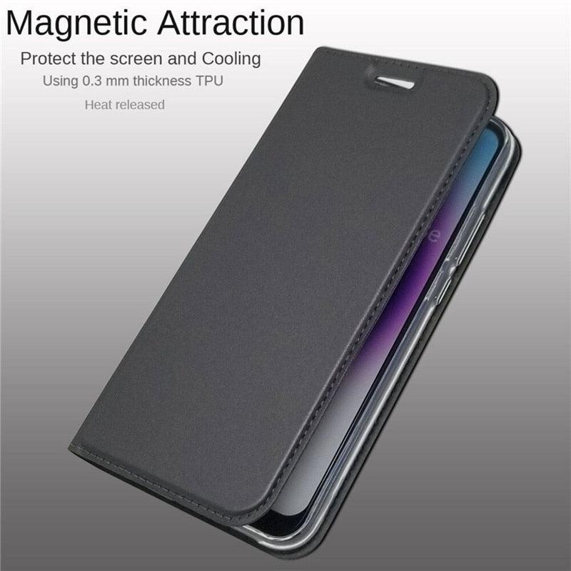 Lightweight Simple iPhone XS Case on for iPhone XS Max X XR 6S 5S 7 8 Plus 11 pro max Cover Luxury Wallet Magnet Flip Leather Cases Magnetic Closure PU Leather Phone Case Full Protective Cover for iPhone