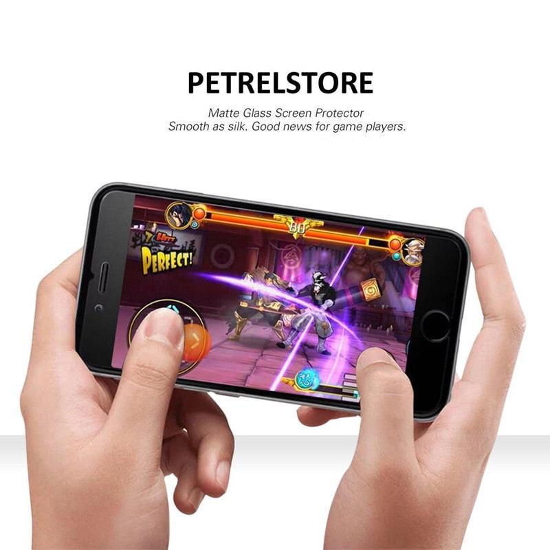 Frosted Matte Glass On iPhone 5 5s 5c SE X XS Max XR Tempered Glass 9H Hardness iPhone 6 6s 7 8 Plus Protective Glass Cover Case Tempered Glass Film Case-Friendly HD Clear Glass Protector for iPhone